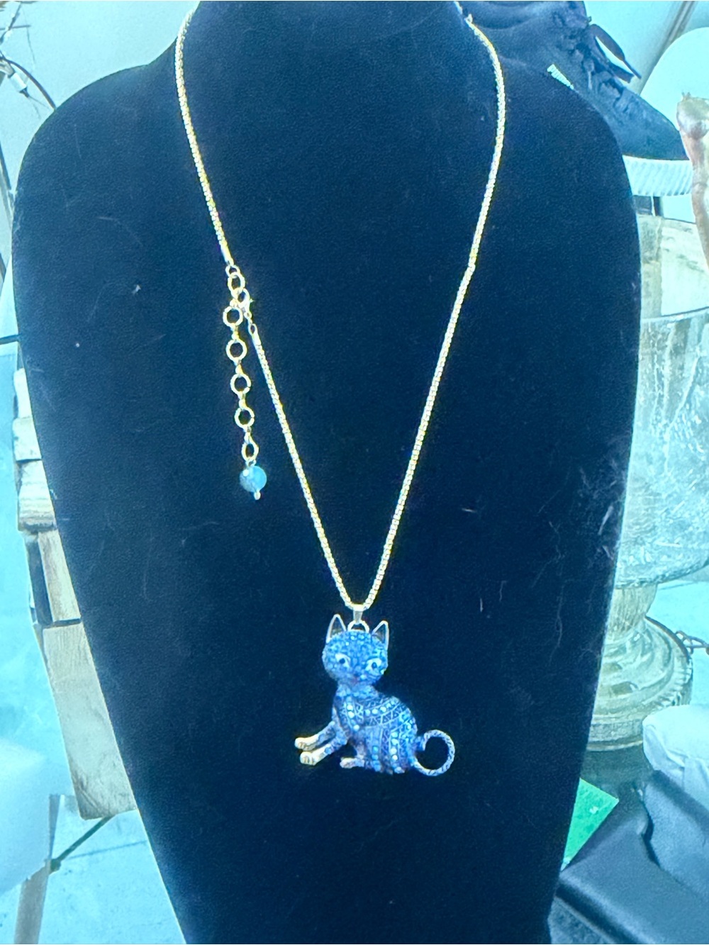 NWOT Blue Crystal Egyptian Cat